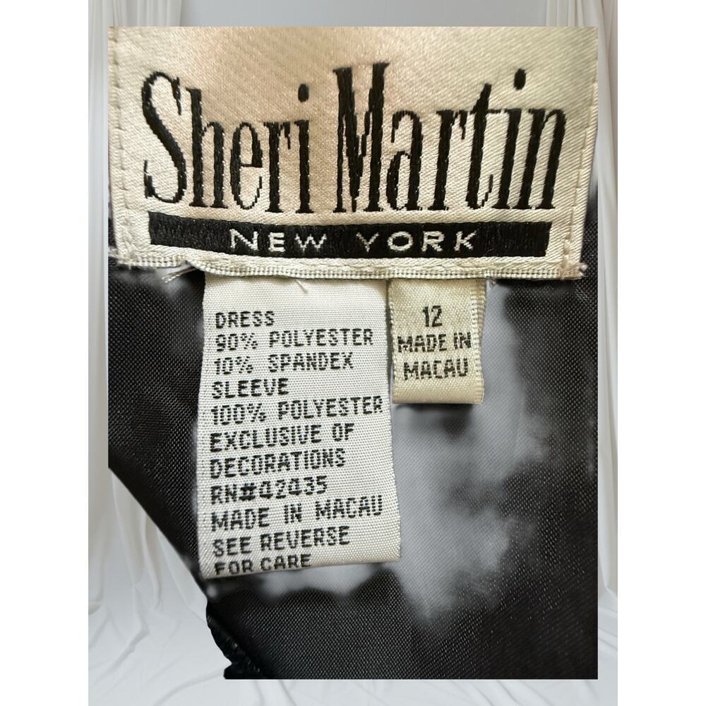 Vintage Sheri Martin NY Black Velvet & Sequin Dress - Size 12150 - Picture 3 of 9